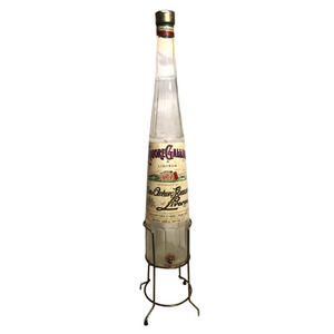 Vintage Liquore galliano Italian Spirits Bottle and Stand